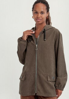 Куртка вельветовая с капюшоном на молнии