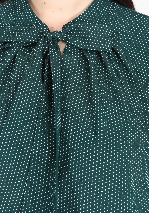 Блуза в горошек с бантом шир.  580, рис. 3