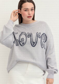 Джемпер с жаккардовой надписью