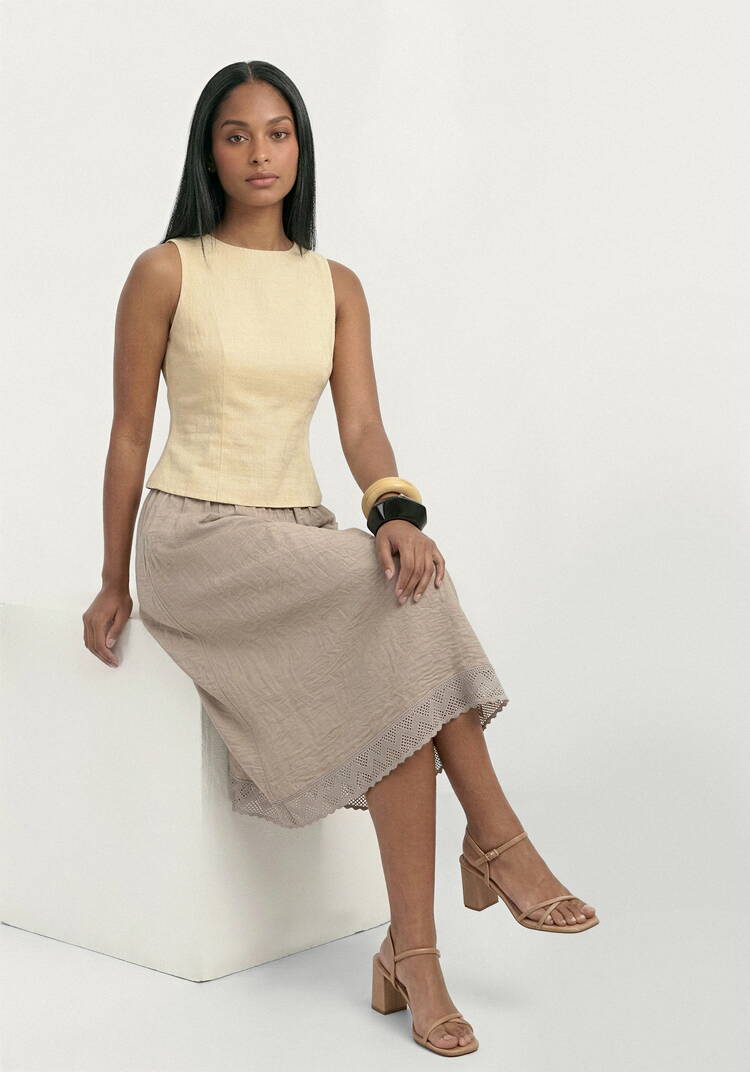 Юбка изо льна Магия кружева шир.  750, рис. 15