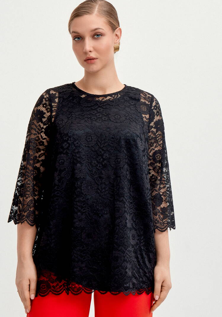 Туника из кружева с топом шир.  750, рис. 29