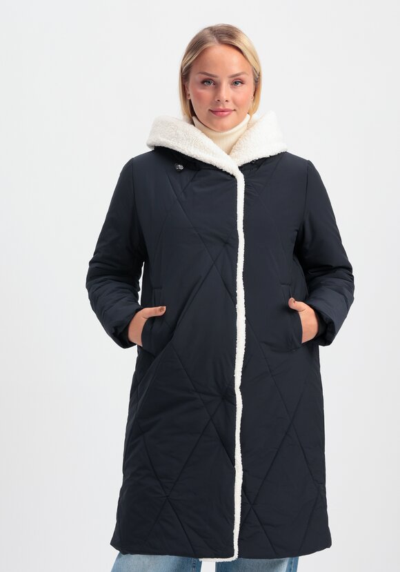 Пальто с меховой опушкой и капюшоном шир.  580, рис. 1