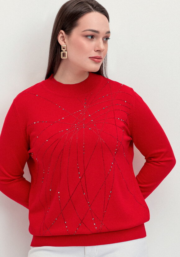 Джемпер с абстрактными полосками из страз шир.  580, рис. 13