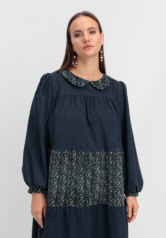 Платье из микровельвета ярусное шир.  580, рис. 10