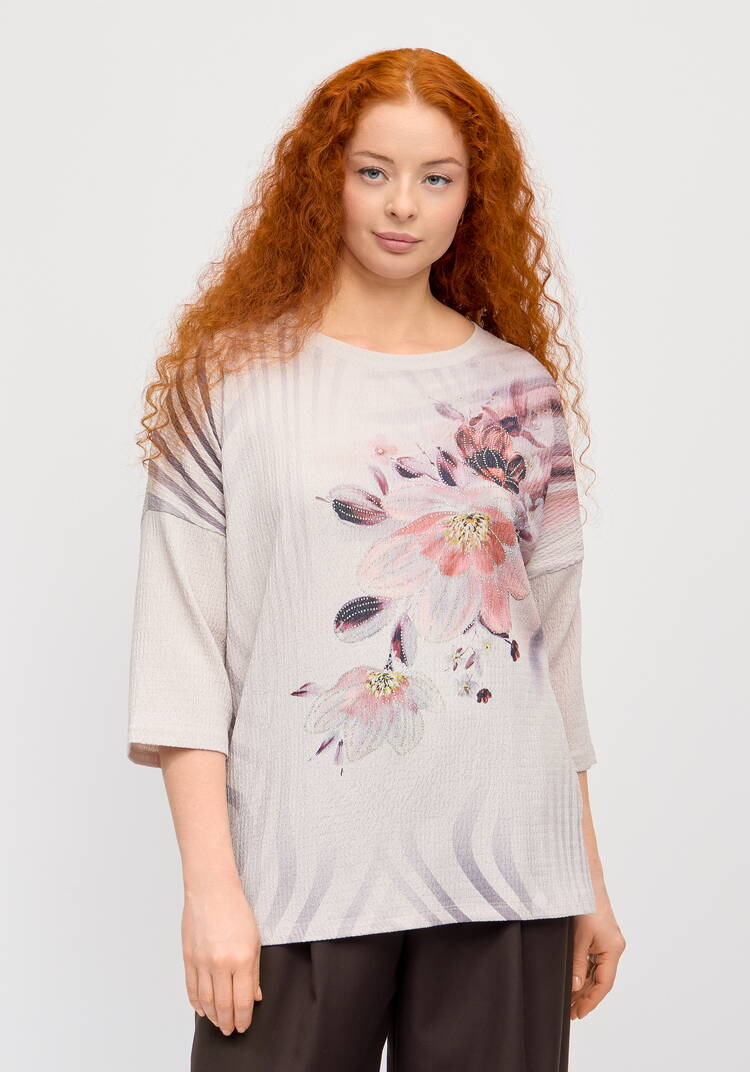 Блуза с принтом Миланика шир.  750, рис. 22