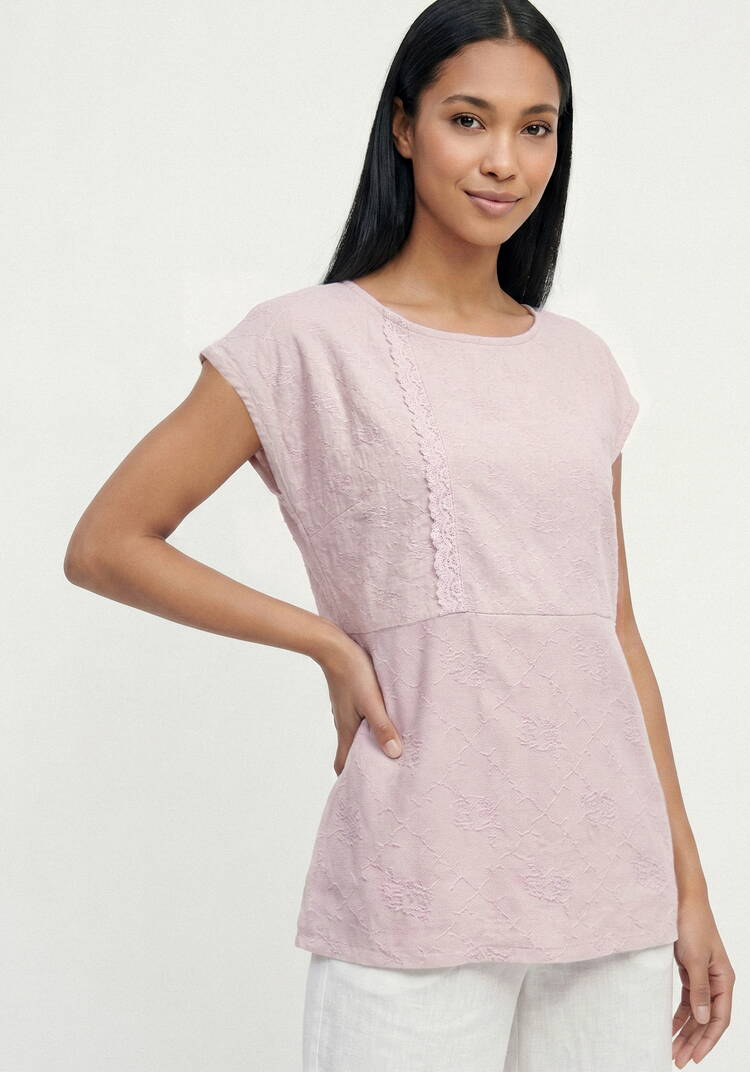 Блуза из оригинальной ткани с вышивкой шир.  750, рис. 1