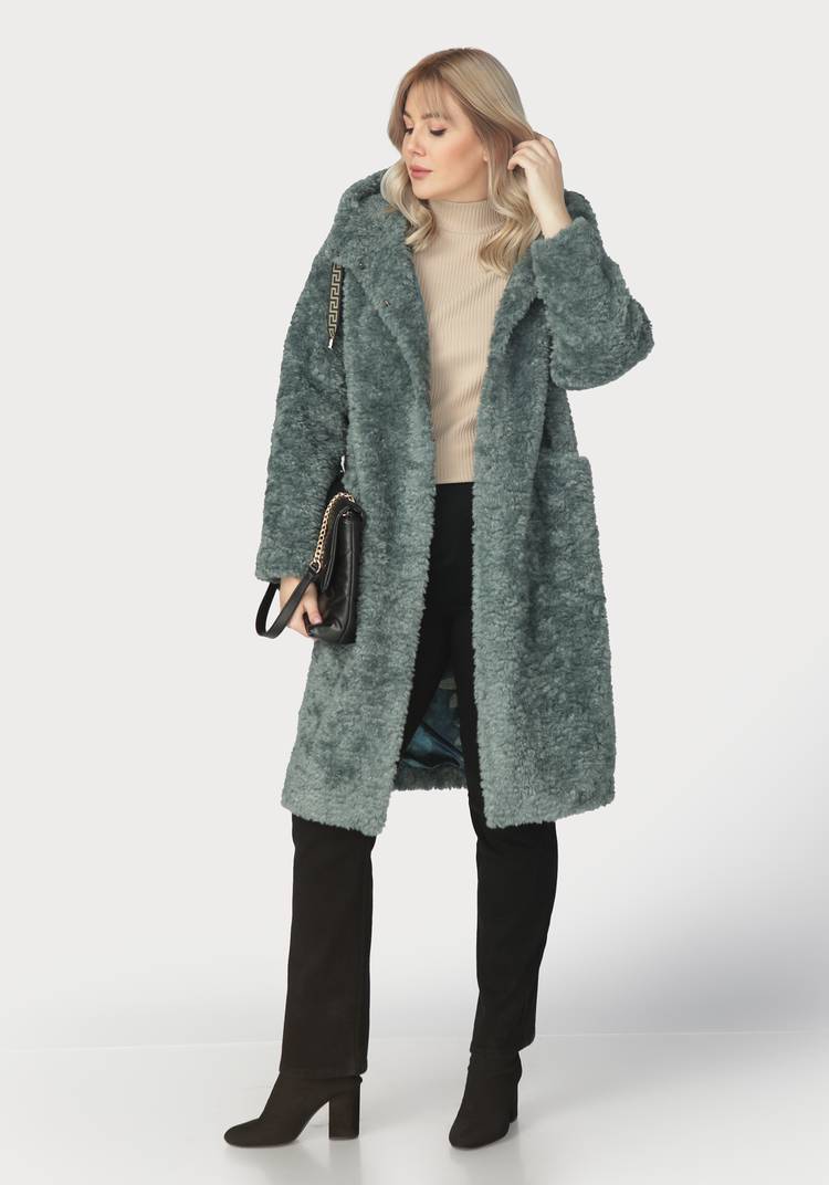 Пальто из шерсти мериноса с капюшоном шир.  750, рис. 20