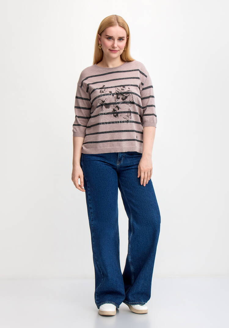 Блуза в полоску с принтом шир.  750, рис. 32