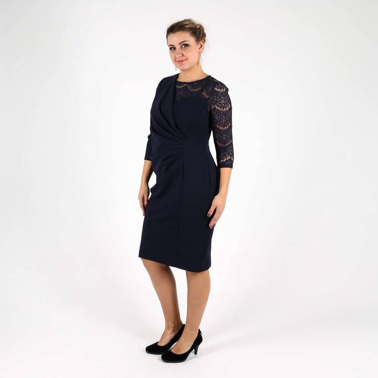 Платье оригинального кроя с гипюровым рукавом шир.  750, рис. 10