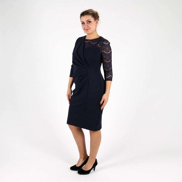 Платье оригинального кроя с гипюровым рукавом шир.  580, рис. 10