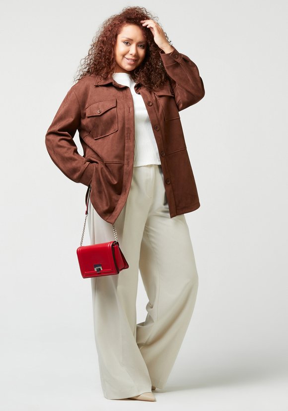 Блуза из экозамши с накладными карманами шир.  580, рис. 4