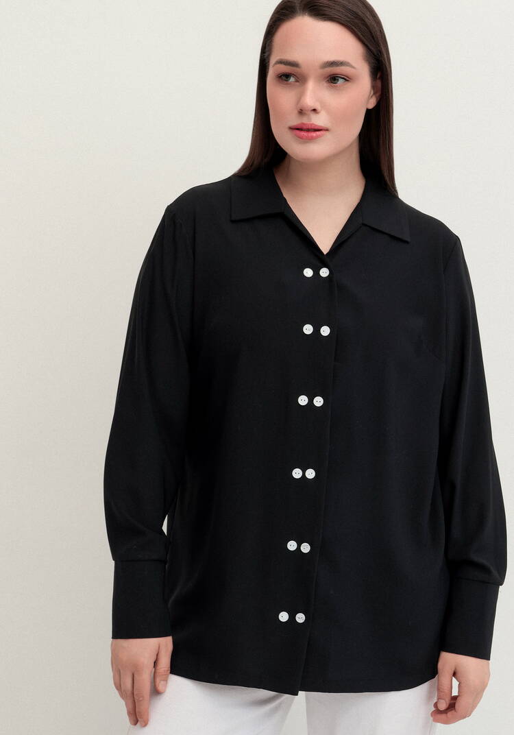 Рубашка с контрастными пуговицами шир.  750, рис. 4