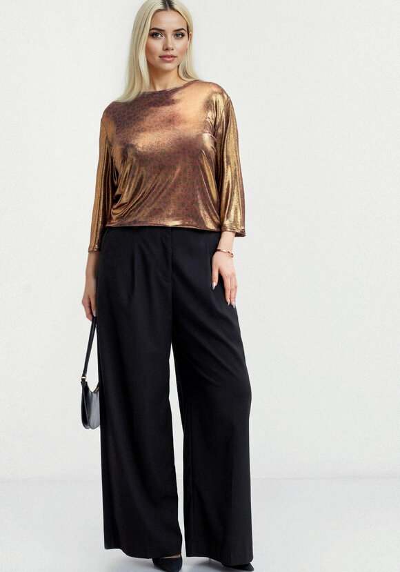 Блуза из ткани с голографическим принтом шир.  580, рис. 32