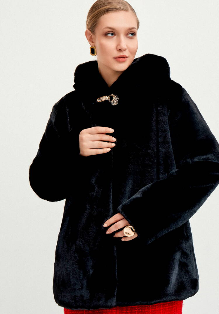 Шуба из эко меха Мишель шир.  750, рис. 1