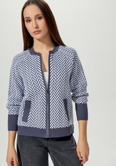 Бомбер женский на молнии с широкими манжетами