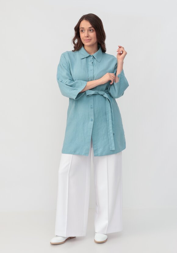 Рубашка удлиненная на поясе шир.  580, рис. 8