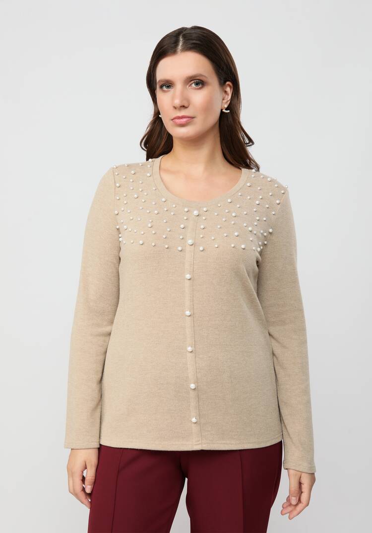 Джемпер с жемчугом шир.  750, рис. 11