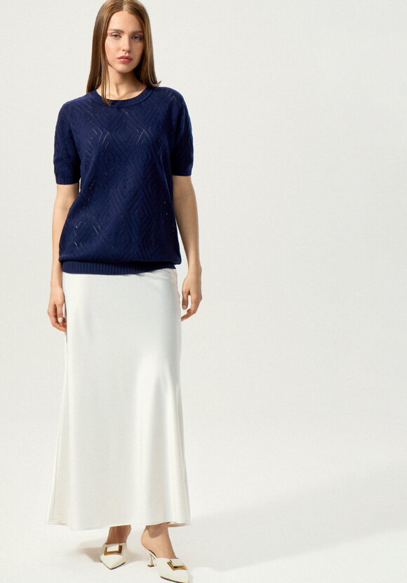 Джемпер с коротким рукавом ажурный шир.  580, рис. 35