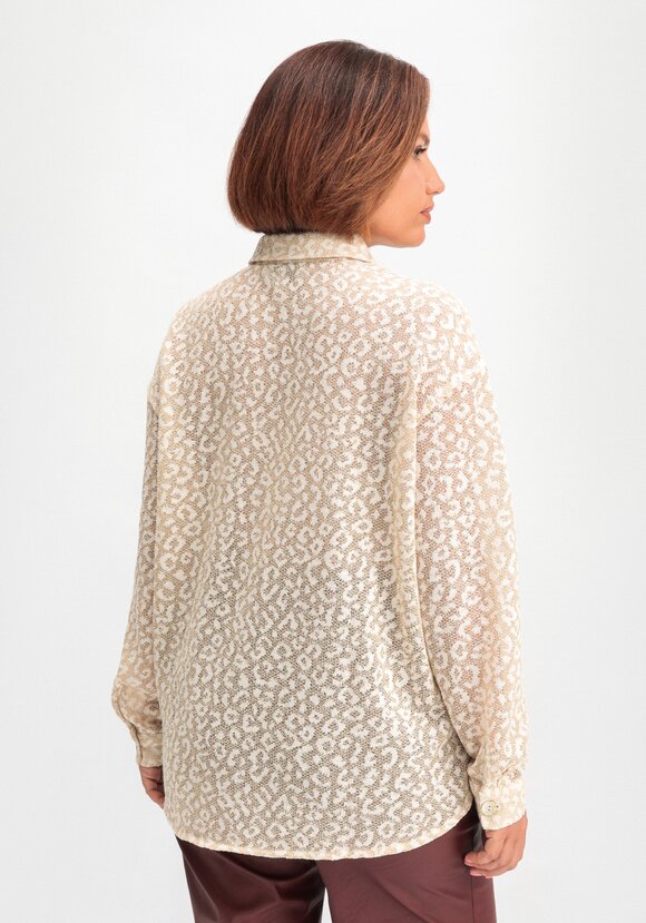 Рубашка ажурная с леопардовым принтом шир.  580, рис. 3