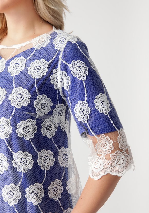 Платье двойка с гипюровой накидкой шир.  580, рис. 12