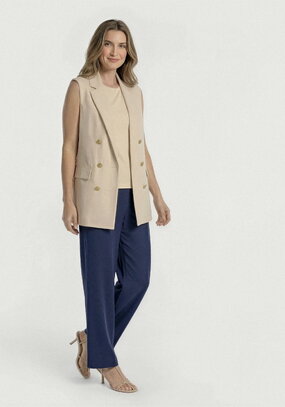 Брюки от бедра прямые изо льна