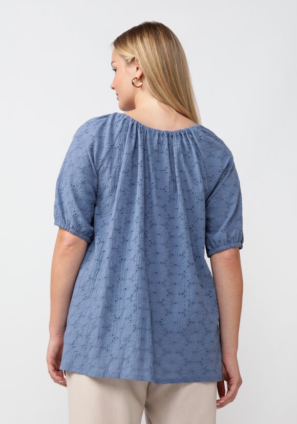 Блуза из шитья свободного кроя шир.  580, рис. 8