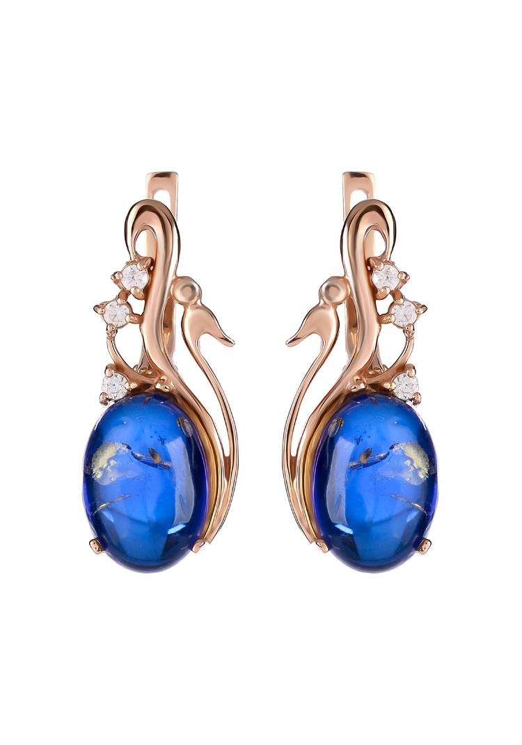 Серебряные серьги Синяя птица шир.  750, рис. 1