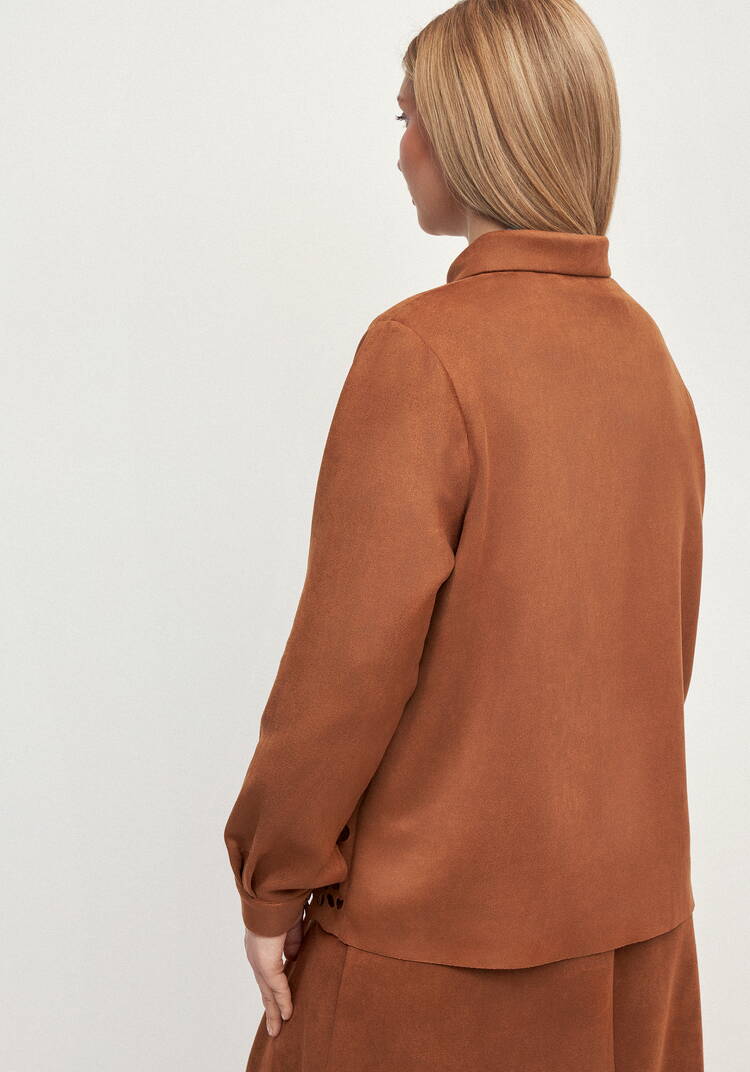 Рубашка замшевая с ажурным узором Веста шир.  750, рис. 3