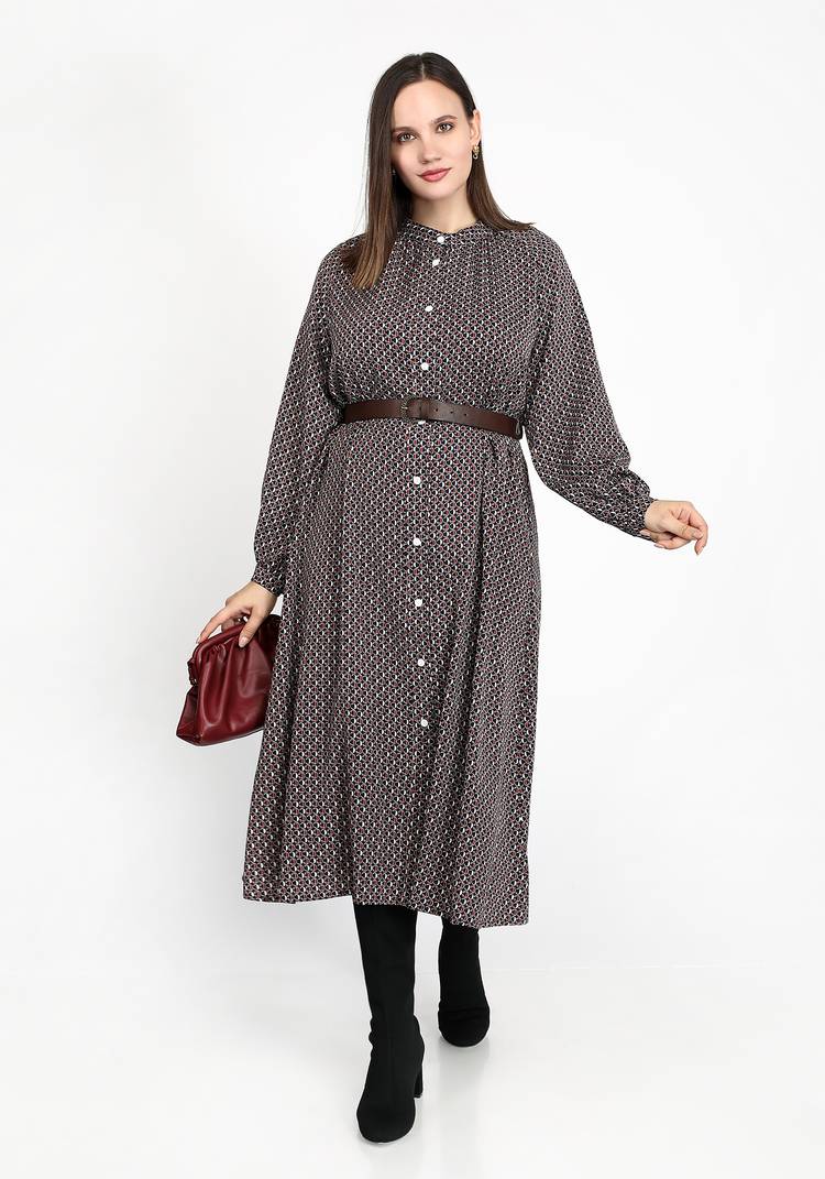 Платье А-силуэта на пуговицах с поясом шир.  750, рис. 3