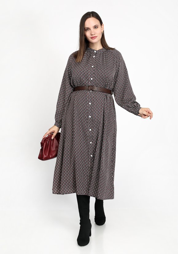 Платье А-силуэта на пуговицах с поясом шир.  580, рис. 3