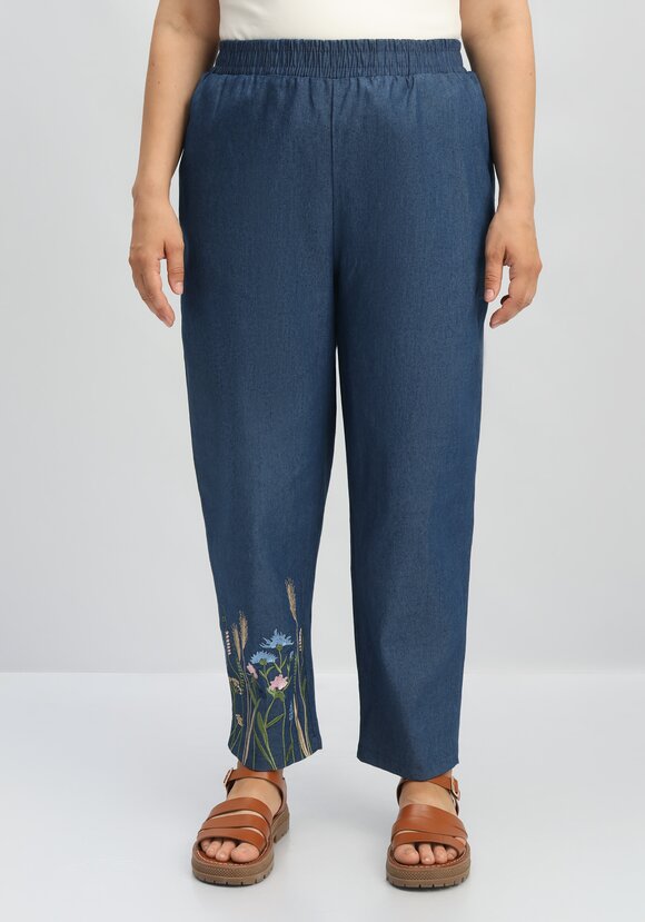 Брюки с вышивкой по низу шир.  580, рис. 13