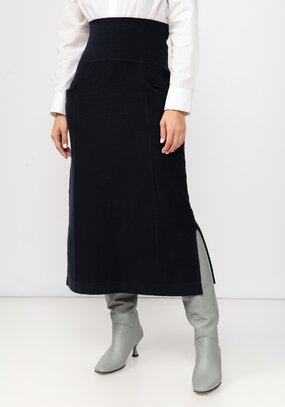 Юбка вязаная с высоким поясом