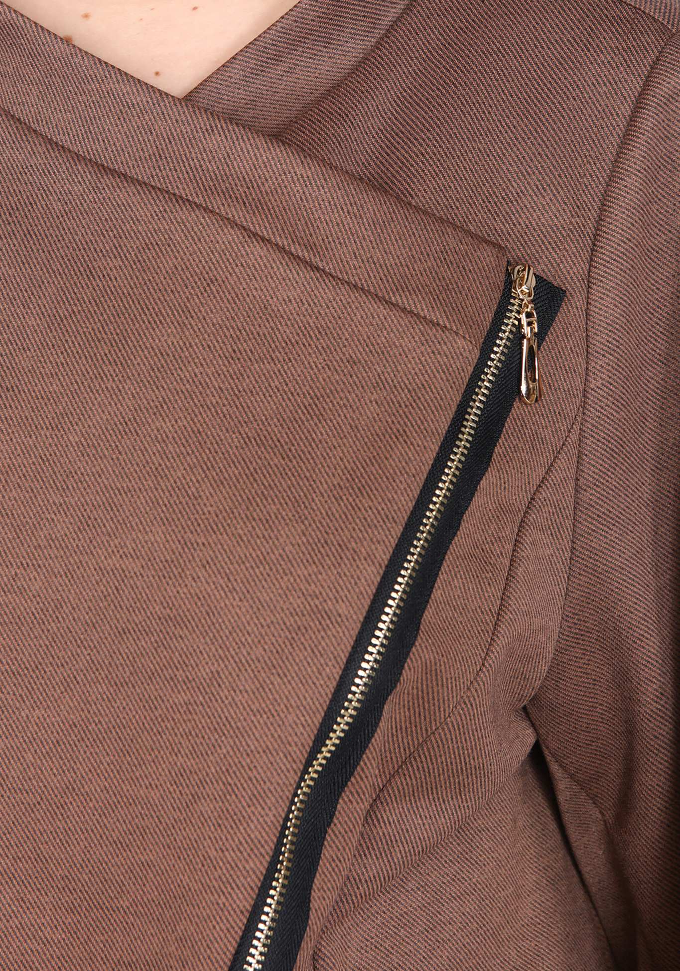 Жакет с асимметричной застежкой-молнией GalaGrosso, размер 50, цвет коричневый - фото 4