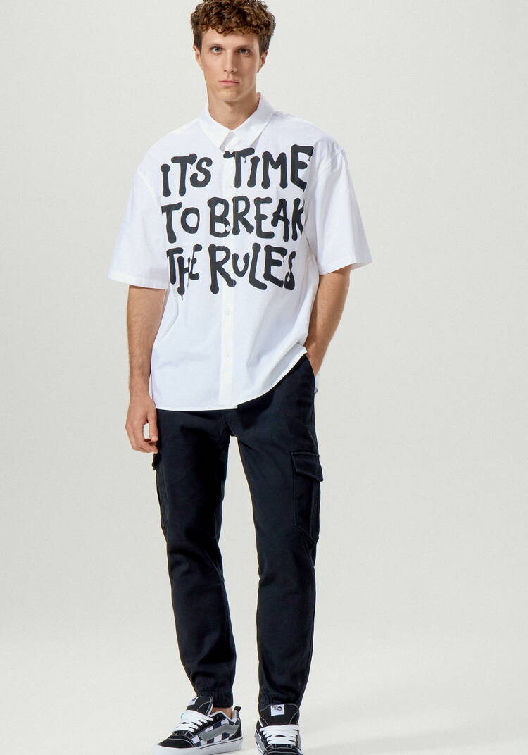 Брюки карго с накладными карманами по бокам шир.  750, рис. 6