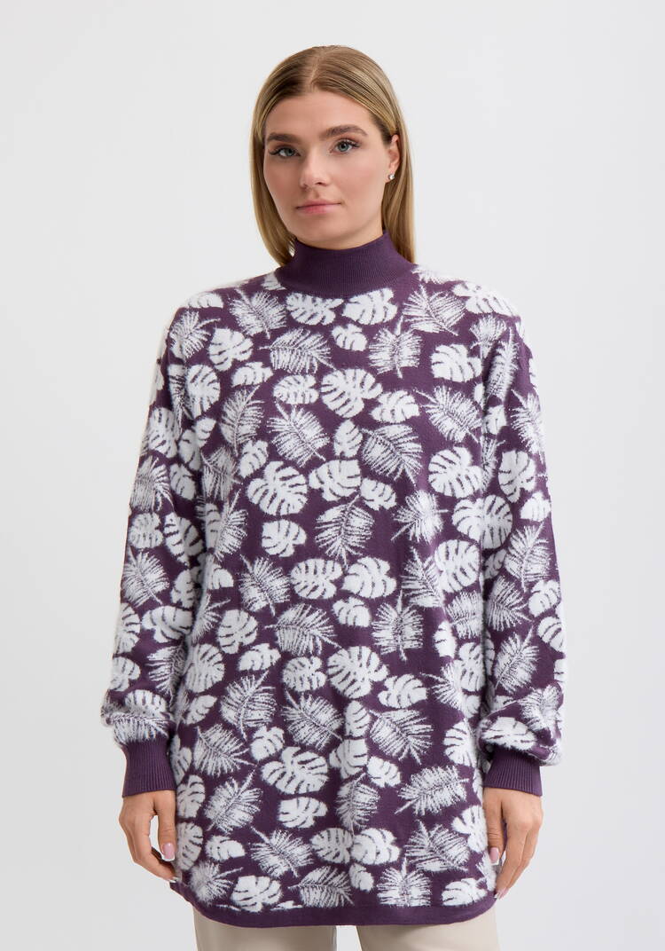 Туника пушистая с принтом шир.  750, рис. 10