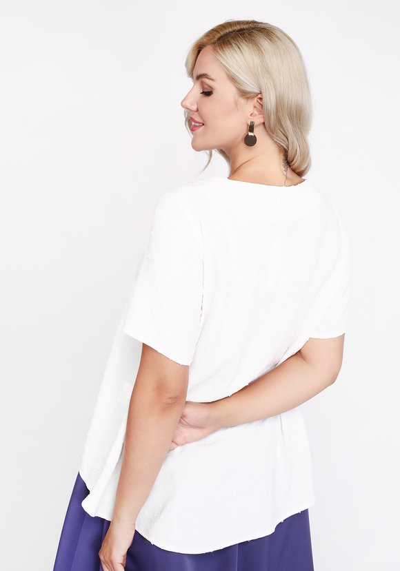 Блуза свободная с вырезом лодочка шир.  580, рис. 10