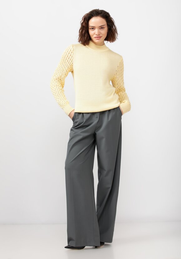 Джемпер с ажурными рукавами объемной вязки шир.  580, рис. 23