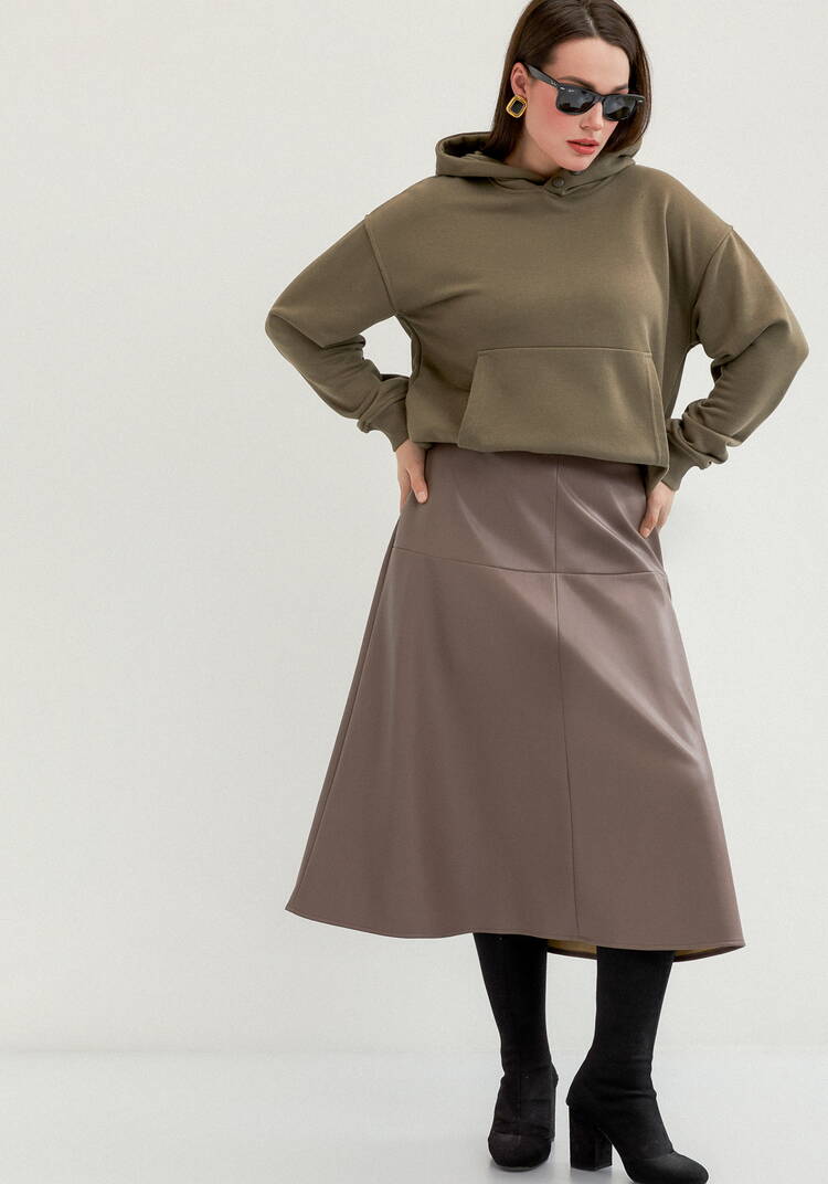 Юбка годе из экокожи шир.  750, рис. 8