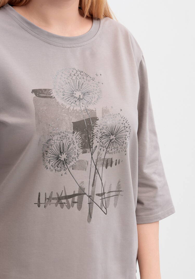 Блуза с длинным рукавом и цветочным рисунком шир.  750, рис. 21