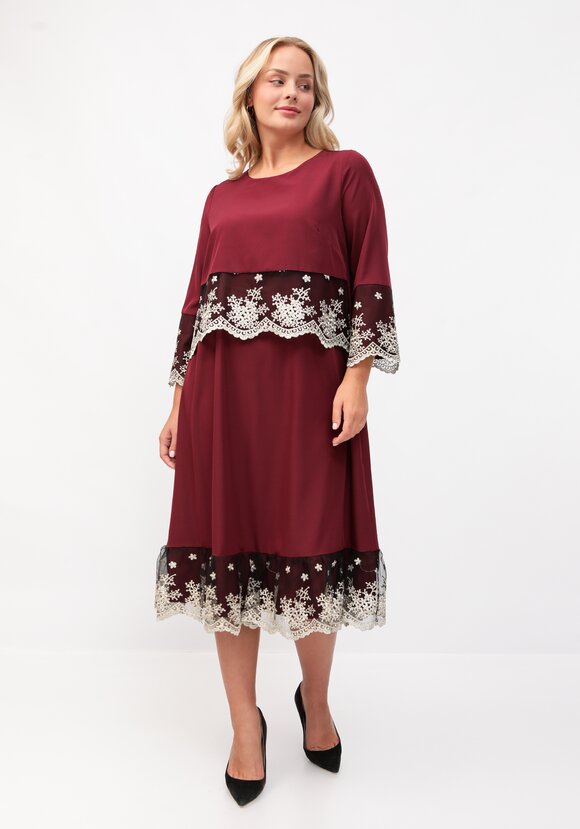 Платье с отделкой кружевом шир.  580, рис. 1