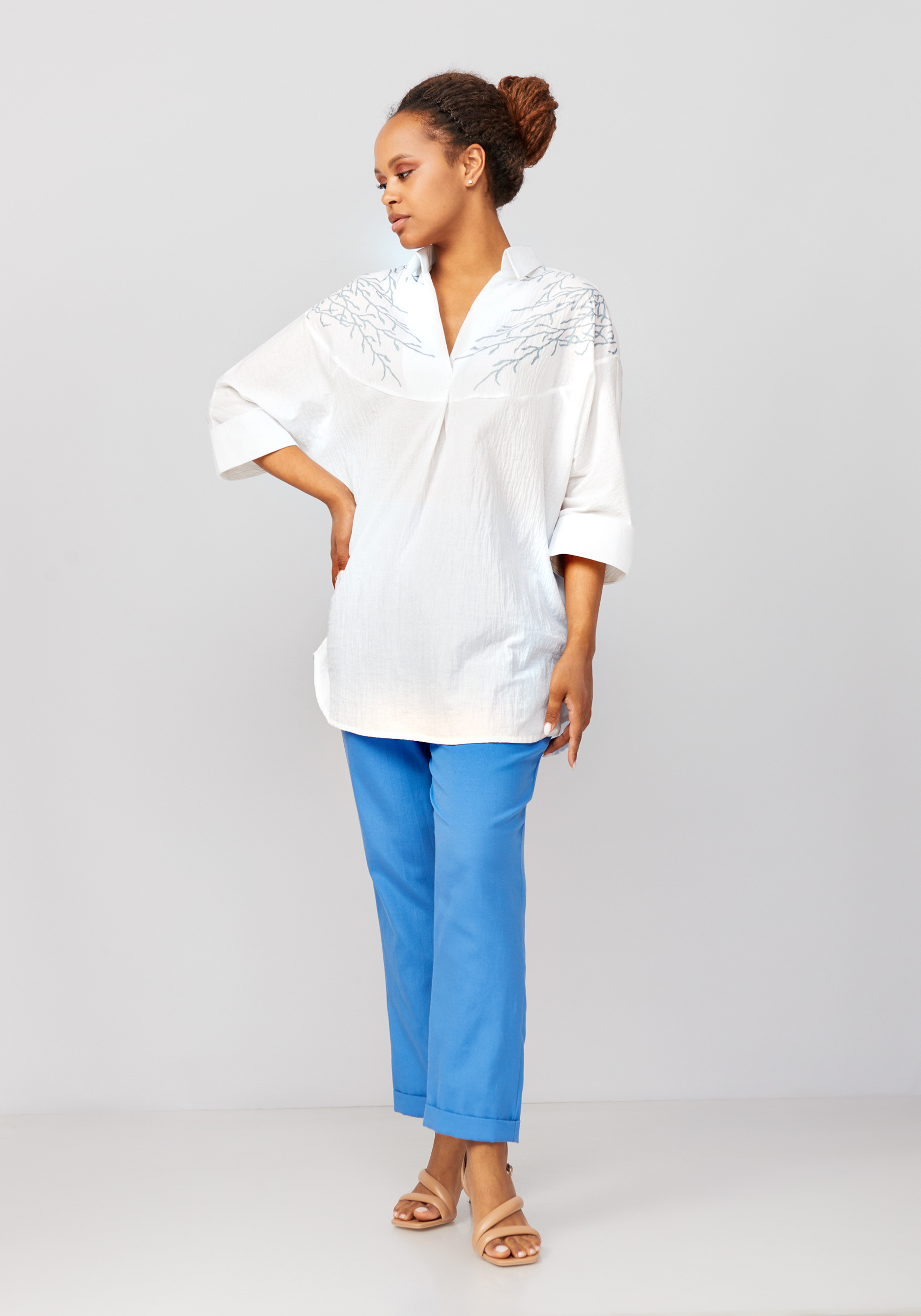 Блуза с принтом "Шерил" Mio Imperatrice, цвет голубой, размер 60 - фото 8