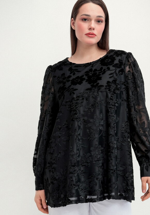 Блуза с цветами из бархата шир.  580, рис. 21