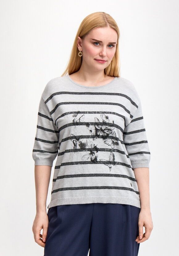 Блуза в полоску с принтом шир.  580, рис. 16