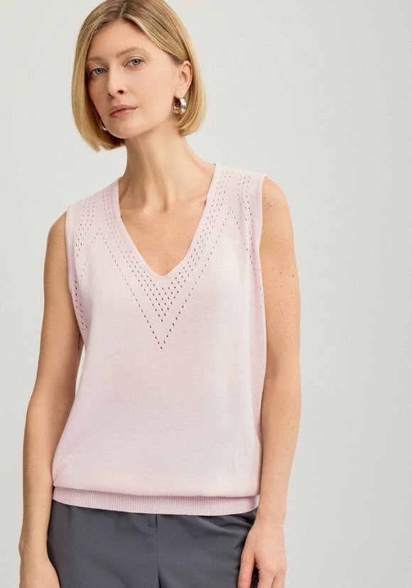 Топ женский без рукава с ажурным рисунком шир.  580, рис. 7