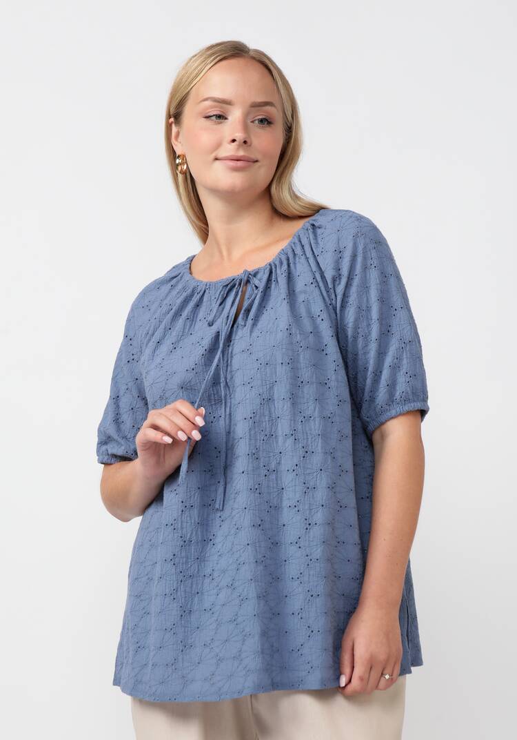 Блуза из шитья свободного кроя шир.  750, рис. 6