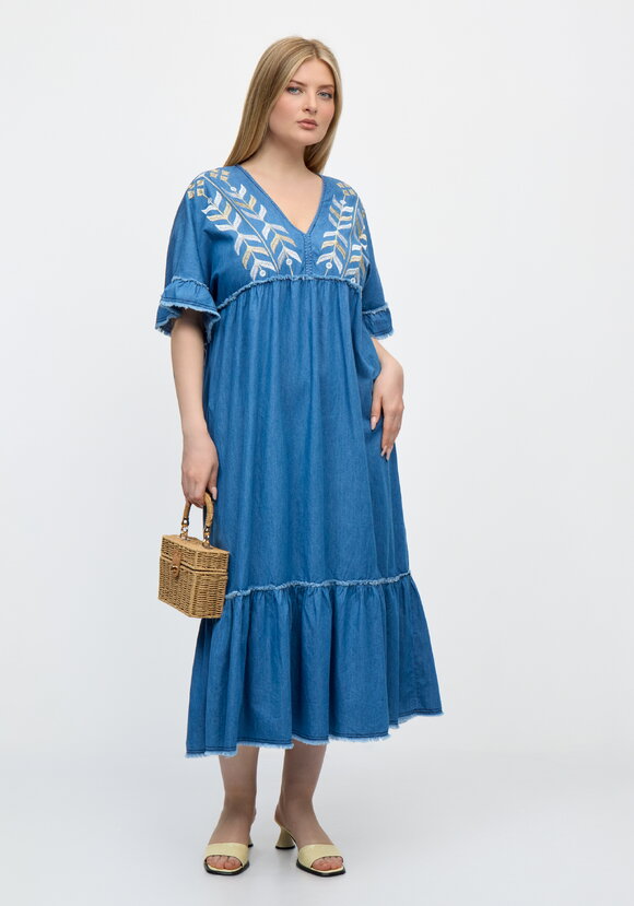 Платье бохо с вышивкой шир.  580, рис. 1