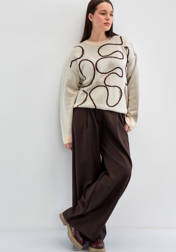 Джемпер с жемчужным декором и абстракцией шир.  580, рис. 11