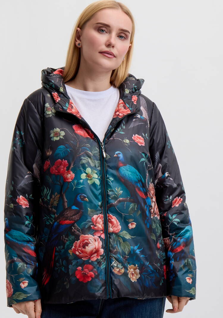 Куртка с цветочным принтом Агнесса шир.  750, рис. 19