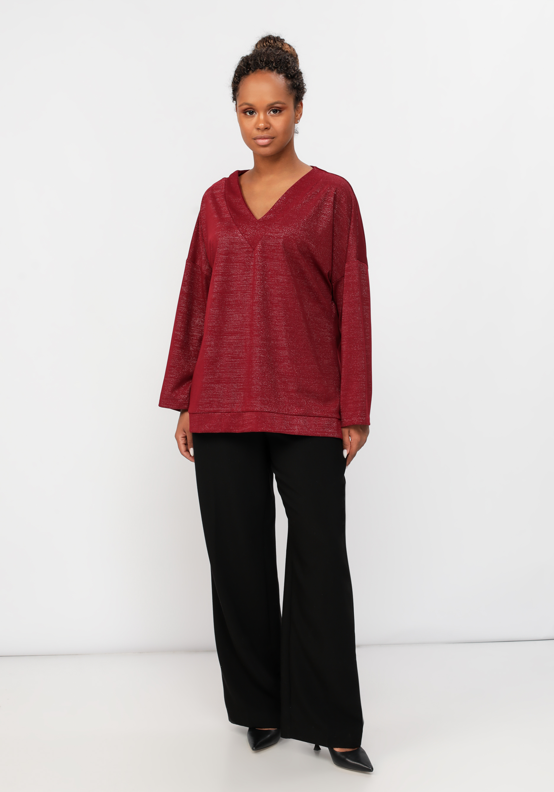 Блуза из блестящей ткани Julia Weber, размер 60, цвет бежевый - фото 7