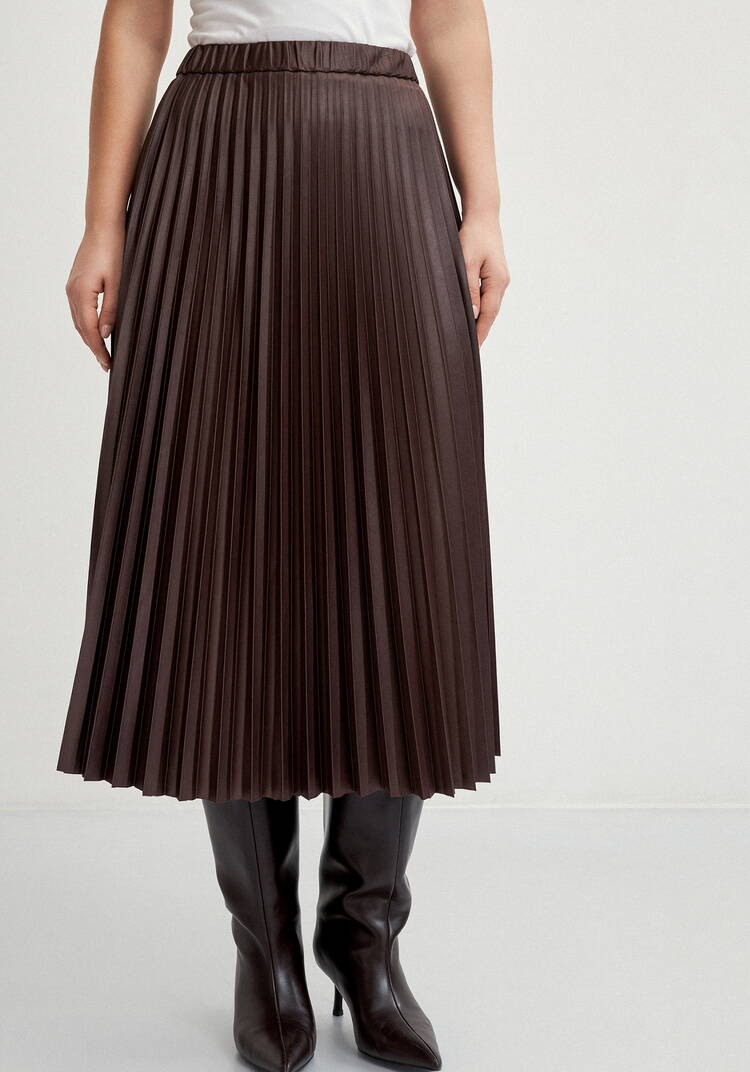 Юбка плиссированная из трикотажа с напылением шир.  750, рис. 4